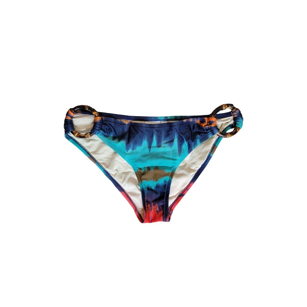 Milly Cabana Tie Dye Wood Ring Bikini‎ Bottoms Made in the USA Size XS